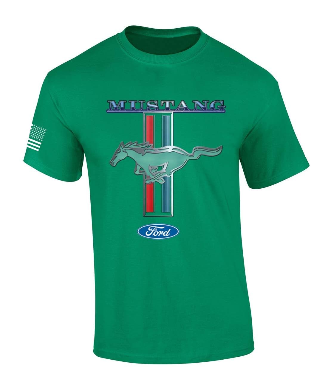 Ford Mustang T-Shirt Pony & Stripes Logo Classic