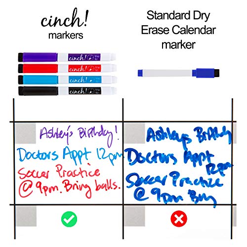Magnetic Dry Erase Whiteboard Sheet for Kitchen Fridge: with Stain Resistant Technology - 19x13" - Includes 4 Markers and Big Eraser with Magnets - Refrigerator Grocery List White Board Organizer - Thumbnail 5