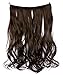 SWACC Women Long Straight/Curly Wavy Wrap Around Ponytail Extension Synthetic Hair Piece Clip in Hair extensions (Curly Wavy, 4AH27)