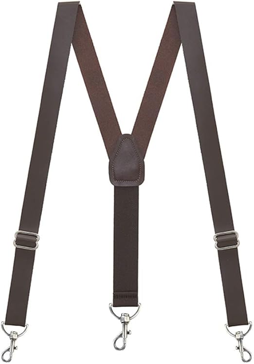 SuspenderStore Men's Leather 1Inch Wide Trigger Snap Suspenders at
