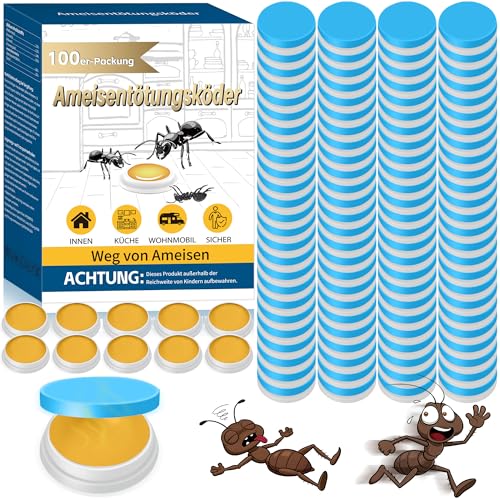 Tiezeeu100 Stück Küche-Vertreiben-Ameisen-Gel für den Innen und Außenbereich, Langanhaltend und Effektiv(Blau)