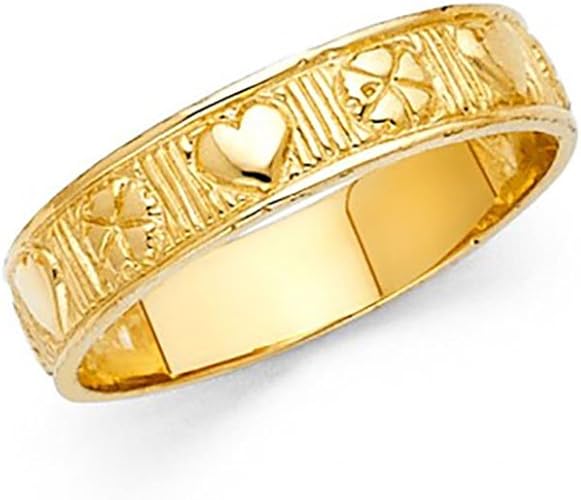 Amazon Com American Set Co 14k Yellow Gold Heart Stacking Band