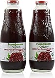 100% Pomegranate Juice - 2 Pack - 33.8 fl oz - USDA Organic Certified - Glass Bottle - No Sugar Added - No Preservatives - Squeezed From Fresh Pomegranates