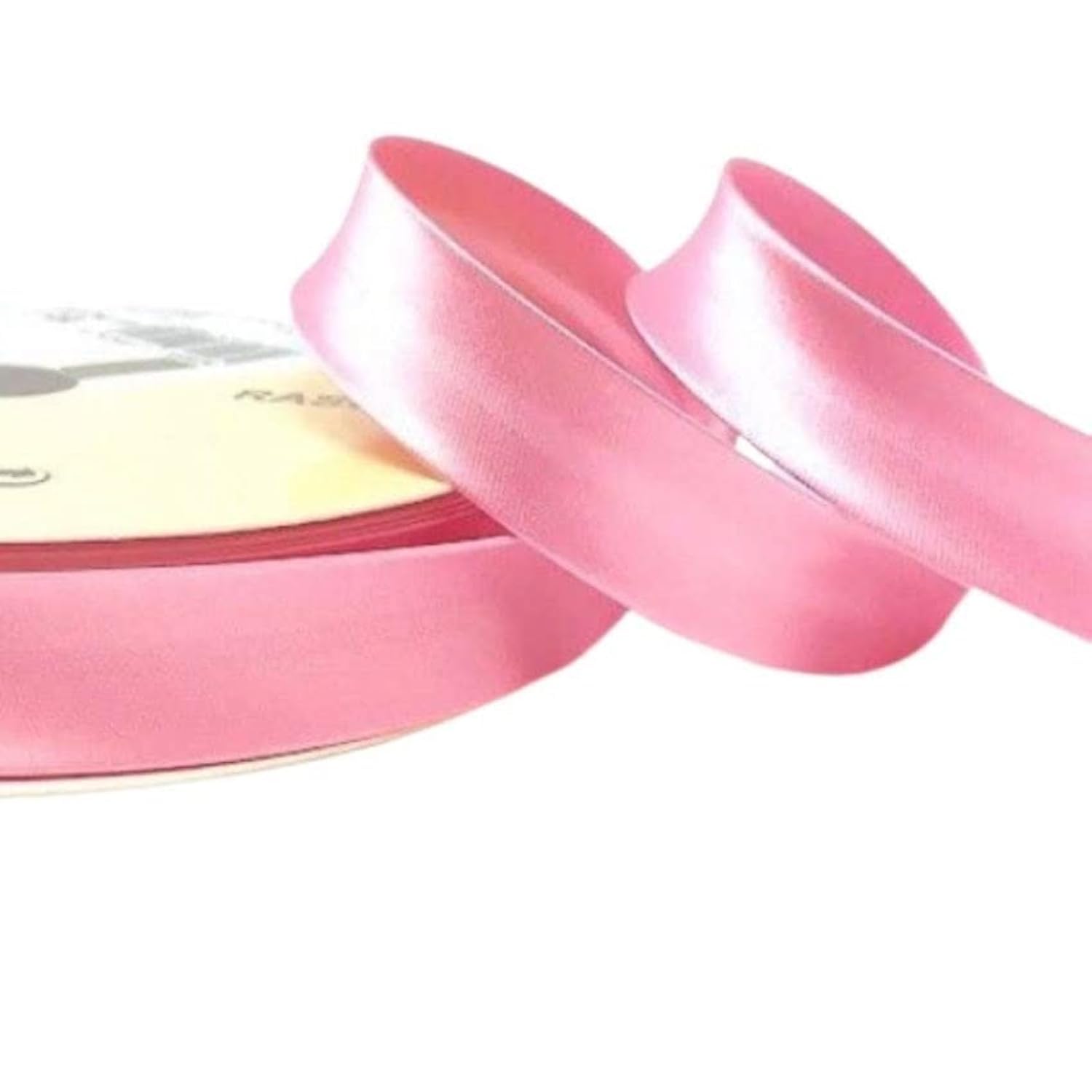 Plush Addict Single Fold Satin Bias Binding Tape for Sewing, Edging, Stitching, Hemming, Trimmings, Accessories, Outfits and Crafts - Baby Pink - 18mm Wide x 5 Metre