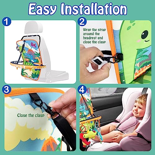 Innofans Baby Car Seat Toys with Dinosaurs Toys Kick and Play Double