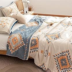 100% Cotton Throw Blankets for Couch Bed Chair