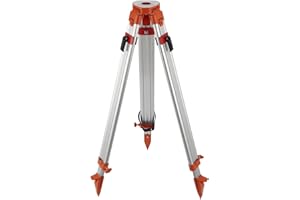 TackView Aluminum Laser Tripod Stand, with Adjustable Legs and 5/8" x 11" Thread Flat Head Quick Clamp for Construction and S