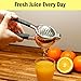 Jumbo Lemon Squeezer - Durable Heavy Duty Stainless Steel Citrus Juicer - Extra Wide 3.44 Inch Bowl Makes Juicing Oranges, Big Lemons & Limes Easy - Larger Than Most Other Hand Presses - Easy To Clean