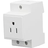 Culnflun DIN Rail Socket, Din Rail Mount 110‑250V 15A Grounded AC Receptacle Surge Protector Plug Adapter Power Strip Modular Socket (White)
