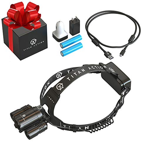 Lampe Frontale LED Rechargeable Super Puissante Pour Chasse Et Randonnée - Batterie Incluse, 260m Portée
