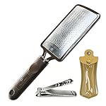 Belle Stainless Steel Foot File with Toenail Clippers