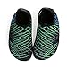 L-RUN Children Water Shoes Breathable Water Exercise Shoes Strip Green US 2.5-3.5=EU 34-35