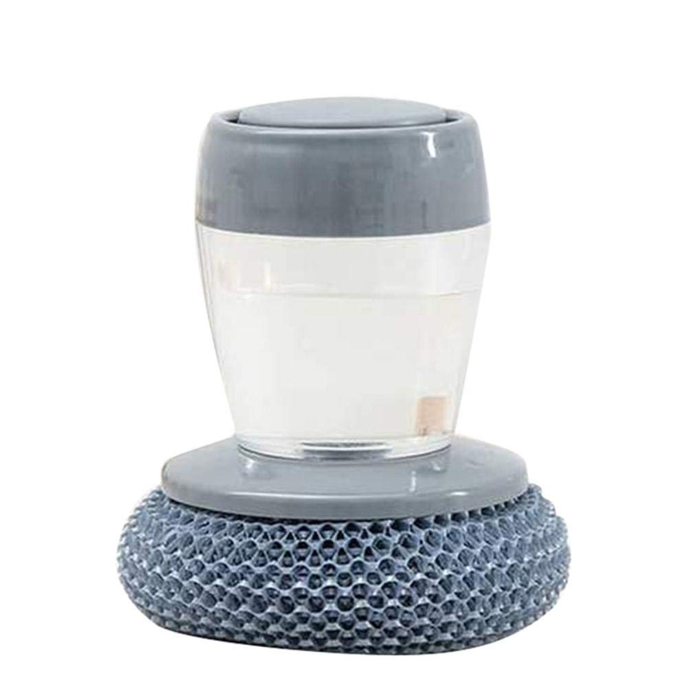 Roexboz 2 IN 1 Soap Dispenser Palm Brush, Kitchen Soap Dispenser Palm Brush Multifunctional Press Cleaning Brush, Steel Dish Scrubber Soap Dispensing Steel Brush