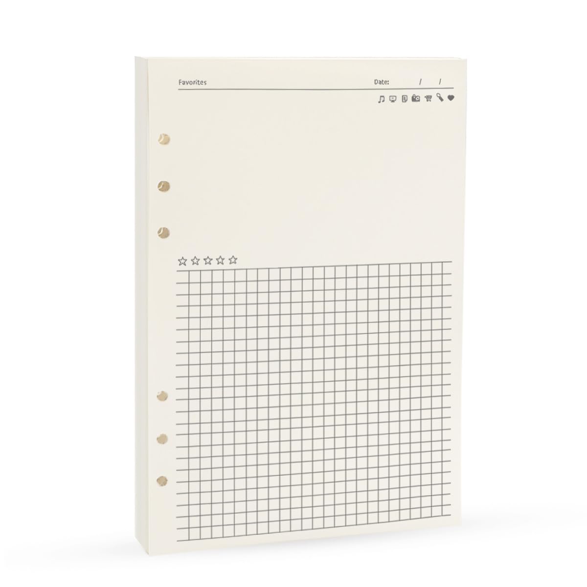 Harphia A5 A6 Loose Leaf Notebook Refill Spiral Binder Planner Inner Page Inside Paper Dairy Weekly Monthly Plan To do Line Dot grid (Notepad, A5-21x14.2cm)