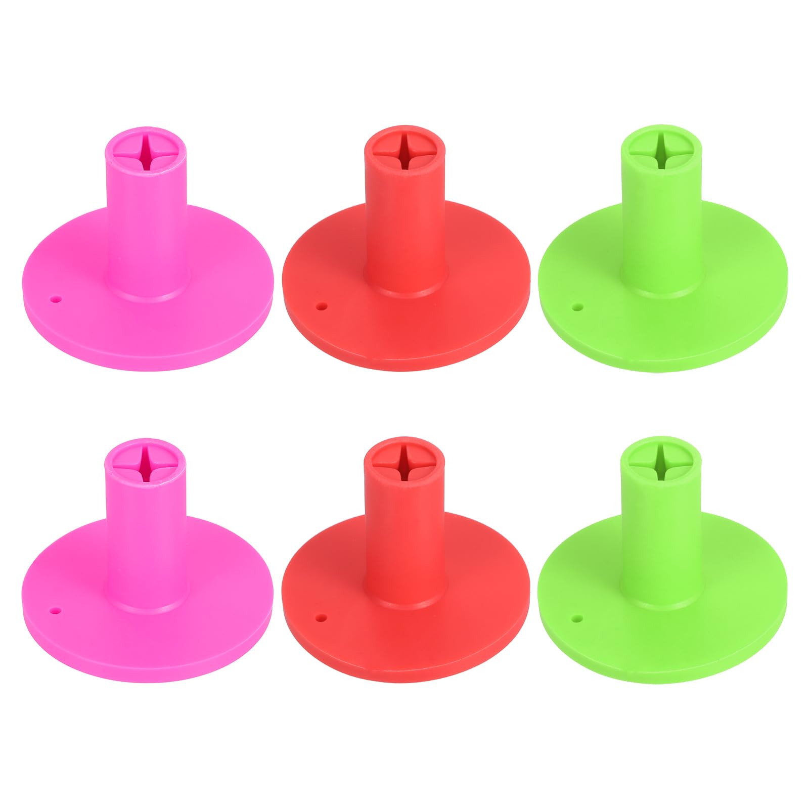 PATIKIL Rubber Golf Tee, 6 Pack 1.4 Inch Golf Practice Tees Training Driving Range Tee Stable Golf Ball Holder for Outdoors Indoors Hitting Mat, Green/Pink/Red