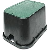 Rocky Mountain Goods 14" x 19" Standard Rectangular Valve Box with Overlapping Cover – Heavy-Duty Polyolefin – Green Lid – Ir