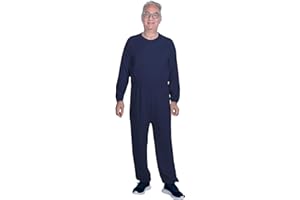 Codida Adaptive Men's Security Back-Zip Jumpsuit - Easy Care Romper for Elderly & Limited Mobility