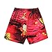 Boy Hawaiian Aloha Luau Shirt and Shorts 2 Piece Cabana Set in Red Sunset