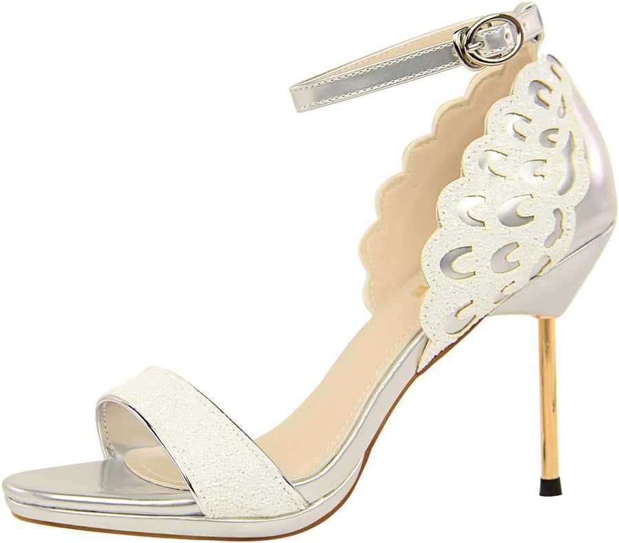 GATUXUS Platform Ankle Strap Strappy High Heels Sandals Party Prom Dance Shoes for Women