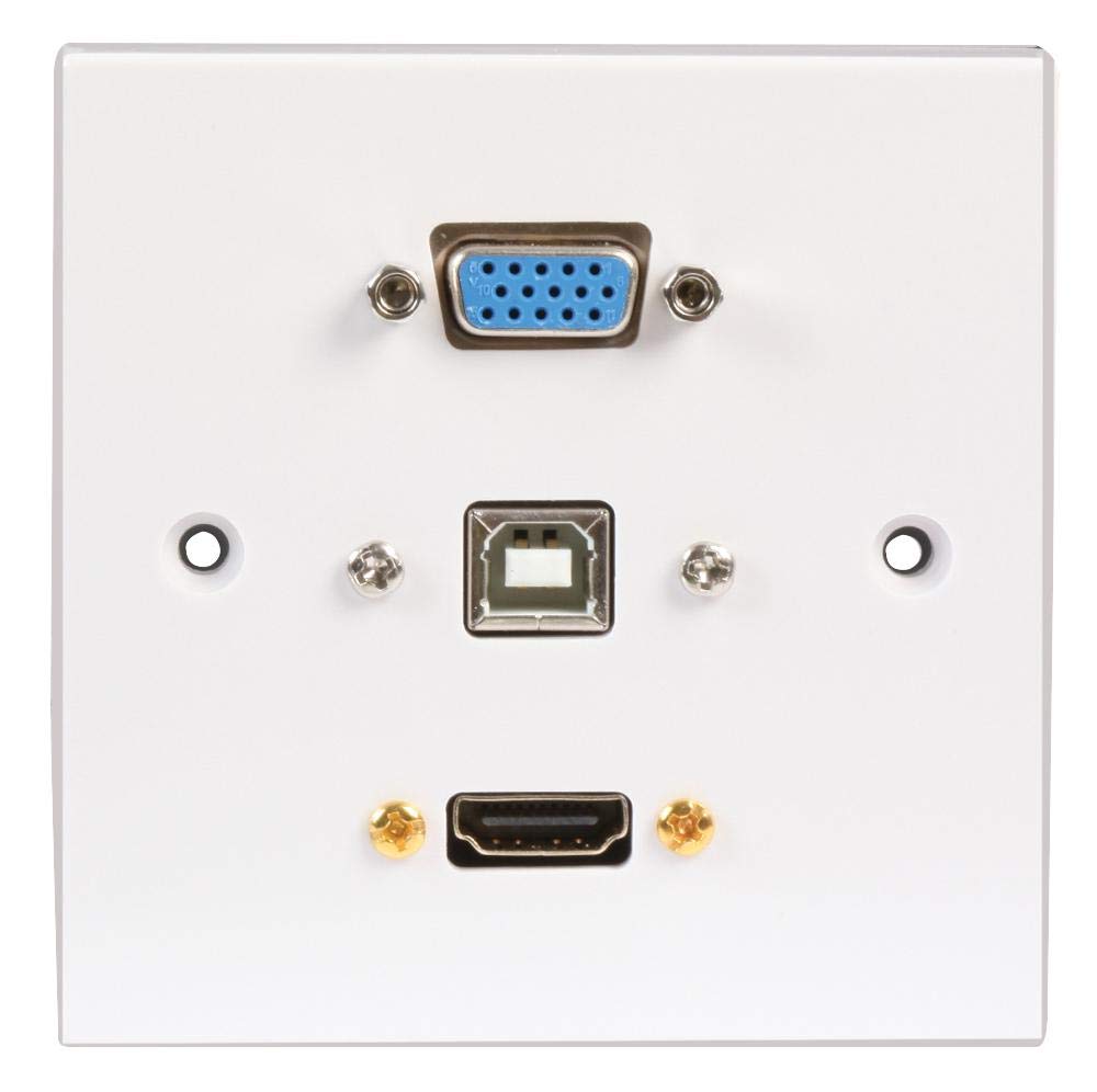 PRO SIGNAL PELR0111 1 Gang Multimedia Wallplate with HDMI, VGA and USB B Ports