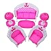 Qiyun 7pcs Fashion Dressing Table And Chair Set For Barbies Dolls Bedroom Furniture
