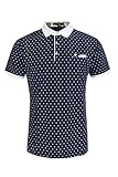 Lee Hanton Men's Diamond Printed Slim Fit Sports Casual Golf Polo T-Shirts
