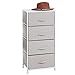 MetroDecor mDesign Chevron Fabric 4-Drawer Storage Organizer Dresser for Clothing, Sweaters, Jeans, Blankets - Taupe/Natural