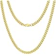 ChainsPro Men Chunky Miami Cuban Chain Necklace, Custom Available, 4.8/6/10/14mm Width, 18/20/22/24/26/28/30inch Length, Gold Plated/Stainless Steel/Black-with Gift Box