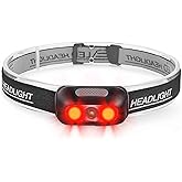 Geekhigh 500 Lumen Rechargeable Headlamp, 5 Modes with Red Light Head Lamp, IP54 Water-Resistant Adjustable Strap Head Light 