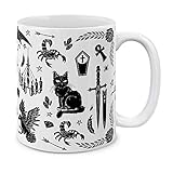 MUGBREW Gothic Line Art Black Ceramic Coffee Gift