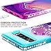 Galaxy S10 Plus Case Ring Liquid Glitter Kickstand Shock Proof Phone Case Waterfall Quicksand Bling Cute Protective Girls Women Cover Compatible for Samsung Galaxy S10 Plus/S10+ Cases - Teal/Purple
