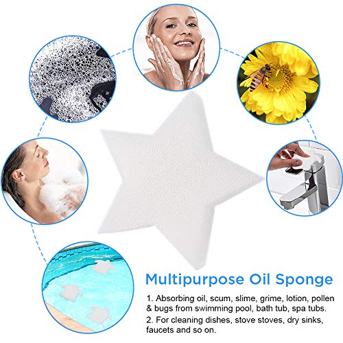 Tearcam Oil Absorbing Sponge, Star Hot Tub Scum Sponge Spa Oil Absorber
