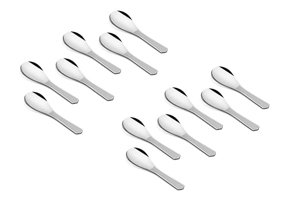 Koko Stainless Steel 12 Pieces Masala Spoons Set for Home/Kitchen (9 cm.)
