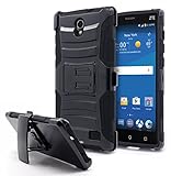 ZTE ZMAX 2 Case, Nagebee - ZTE ZMAX 2 Heavy Duty Hybrid Armor Dual Layer Rhino Kickstand Belt Clip Holster Combo Rugged Case for ZTE ZMAX 2 (Holster Case Black)