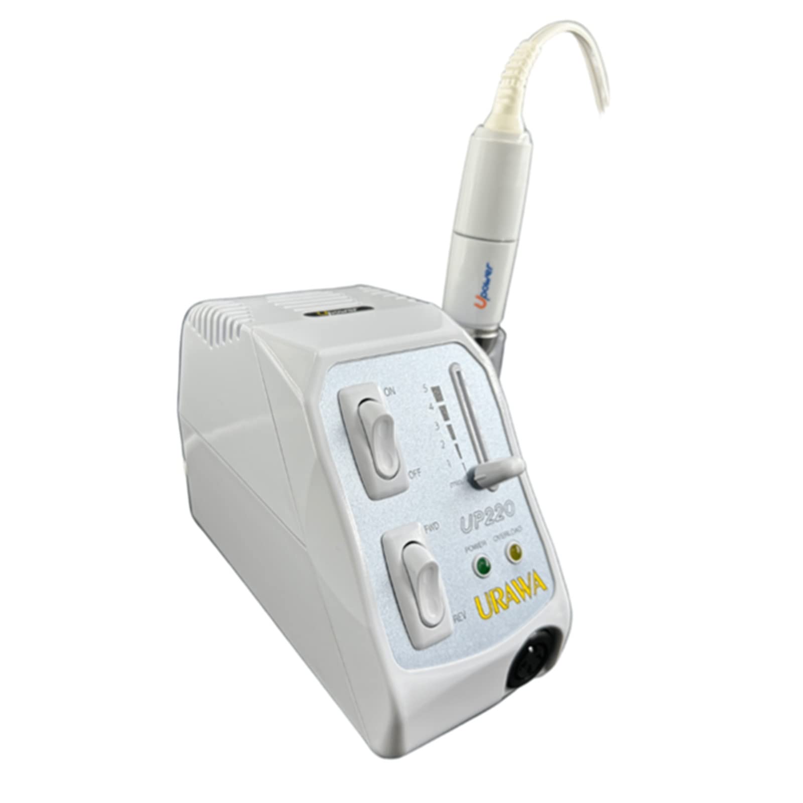 [Upower] UP220 Professional Nail Drill Machine, 20000 RPM Electric File for Nails, Low Noise & Low Vibration, Home and Salon Use (Made in Japan) Produced by URAWA Corp. [White-Blue]