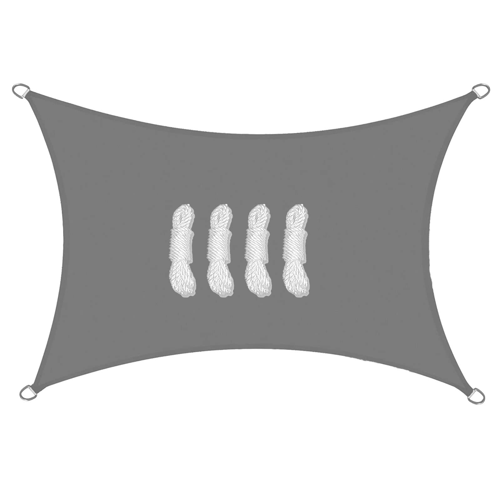 Sunal Sun Shade Sails 4×4m, Rectangle Waterproof Shade Sail for Garden, 95% UV Blocking Outdoor Sun Shade Shade Canopy with Free Rope for Outdoor Garden Pergola Patio Party Backyard Lawn, Grey