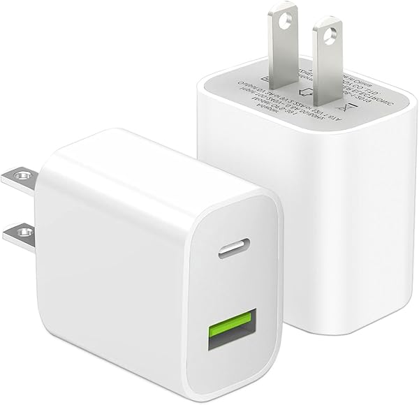 2 Pack USB C Charger Block, Dual Port Type C Wall Charger Fast Charging 20W Power Adapter Cube for iPhone 14/14 Pro/14 Pro Ma