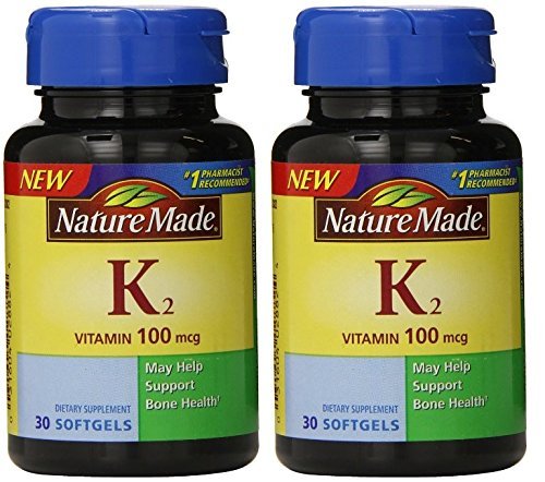 Nature Made Vitamin K2 Softgel, 100 mcg - 2 bottles each of 30 Softgels Nature Made Vitamin K2 Softgel, 100 mcg - 2 bottles each of 30 Softgels