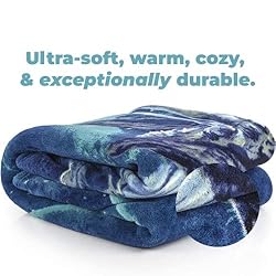 Dawhud Direct Howling Wolf Fleece Blanket for Bed