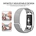 hooroor for Fitbit Charge 2 Bands for Women Men, Milanese Loop Stainless Steel Metal Sport Replacement Bracelet Wristbands Strap with Magnet Lock for Fit bit Charge2 Fitness Tracker (Silver, Small)