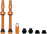 Muc-Off Tubeless Valves V2 7075 Aluminium Presta 60mm Orange with Core Tool