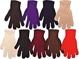 Children Warm Magic Gloves Teens Winter Gloves Boys Girls Knit Gloves 12 Pack Asst.(7 to 16 years old)