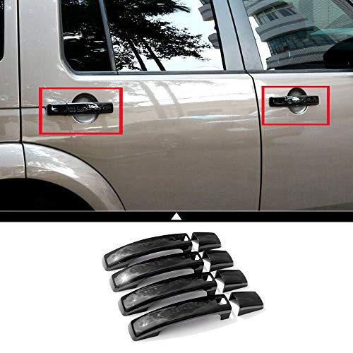8Pcs Black Car External Door Handle Protect Cover Trim with Hole for Land Rover Range Rover Sport 2009 2010 2011 2012 2013 Discovery 4 2009-2016 Car Interior Modification Decorative Accessories