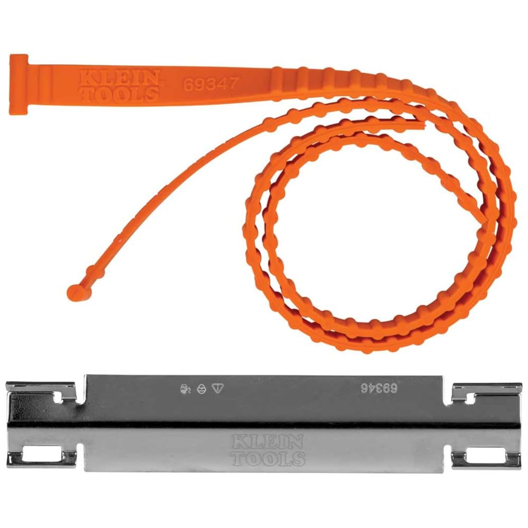 Klein Tools 69346 Plumber's Kit, Use with Digital Angle Gauges and Levels Cat. Nos. 935DAGL and 935DAG, Contains Metal Plate and 2 Straps