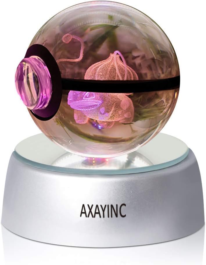 AXAYINC 3D Crystal Ball LED Night Lights Advance Laser Engraving Children's Gift (Mwzz)