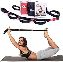 Yoga EVO Elastic Stretching Strap with Loops + eBook & Video Exercises & Carrying Bag