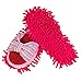 LEMNUY Dust Mop Slippers for Women, Microfiber Chenille Woman Shoes Covers Washable, House Kitchen Hardwood Floor Multi Surface Polishing Cleaning Dirt and Hair, Pink, Large Size 8.0-11.0, 1 Pair