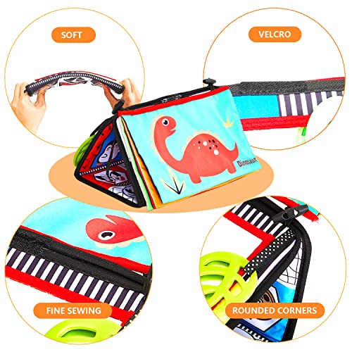 Tummy Time Mirror for Babies, Baby Floor Mirror with Spinning Toy, Soft