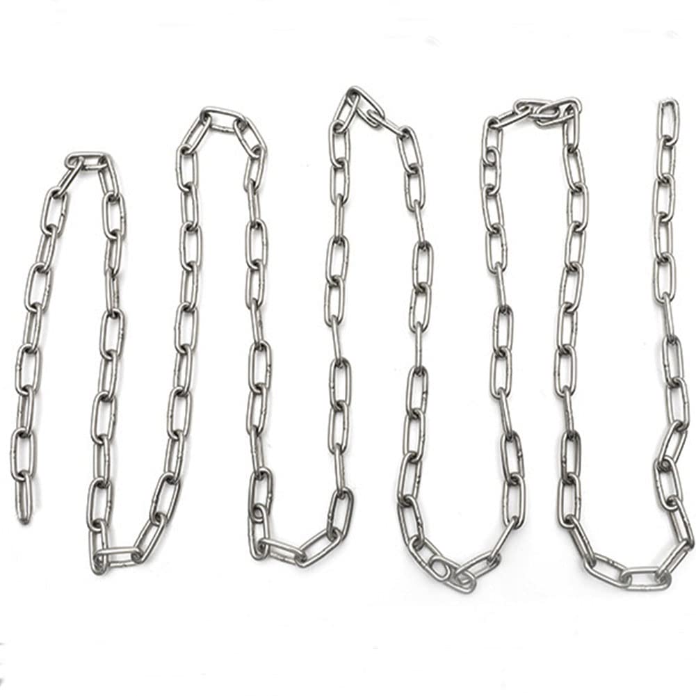 KAIISSA Stainless Steel Chain, Strong, Heavy Duty, Welded Chain Links for Hanging Fences, Walking with Dog Chain, Swivel Chain, Drying The Laundry Chain, Maximum Load 60 kg, 2.5MM - 3 Meter