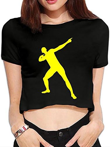 Usain Bolt Funny Husky Style Simple Innovative Upper Body Comfortable Womens Exposed Umbilical T Medium